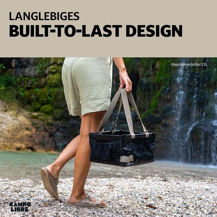 Складана чаша I Миска для миття посуду з ручками для кемпінгу I Легко зберігається складна чаша для вашого туристичного посуду I Миска для в дорозі I Складана чаша для миття посуду Антрацит 25 л