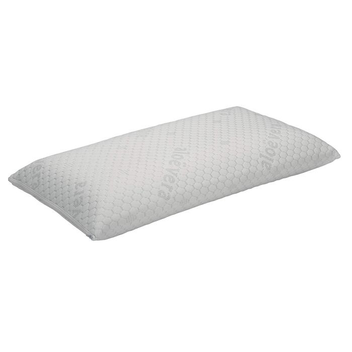 Віскоеластична подушка з обробкою з алое вера, середньої жорсткості, зі срібними нитками та подвійним чохлом для відпочинку та комфорту. 70x35 см (упаковка з 2 шт.)