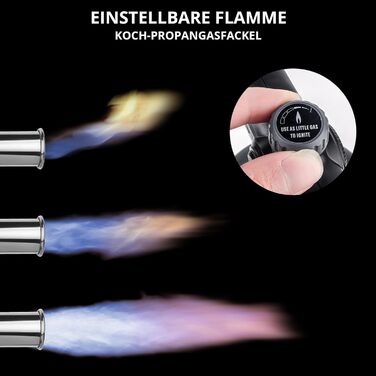 Потужний пальник для гриля та приготування їжі Sondiko L8010, Sous Vide, кухонний факел з пропаном, стартер для багаття, регульова