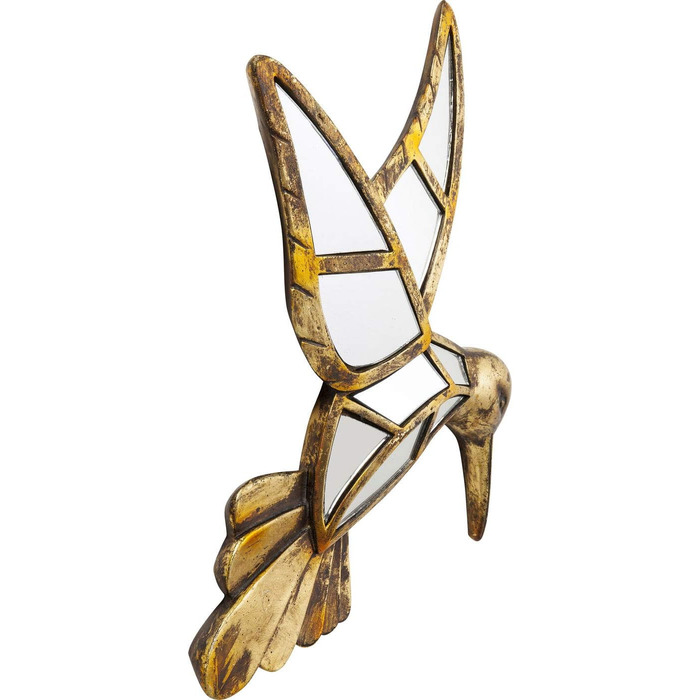 Настінний декор Bird Mirror Gold, настінний декор, птах, дзеркальне скло, аксесуари, вітальня, настінний предмет, настінний декор,