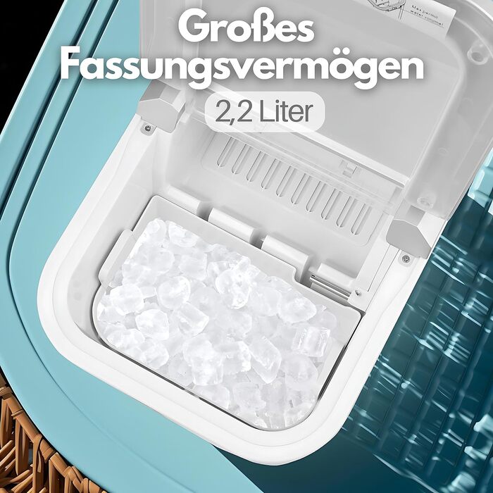 Машина для виробництва кубиків льоду з нержавіючої сталі Льодогенератор 12 кг за 24 години Місткість 2,2 літра Машина для морозива Кубики льоду Льодогенератор Льодогенератор
