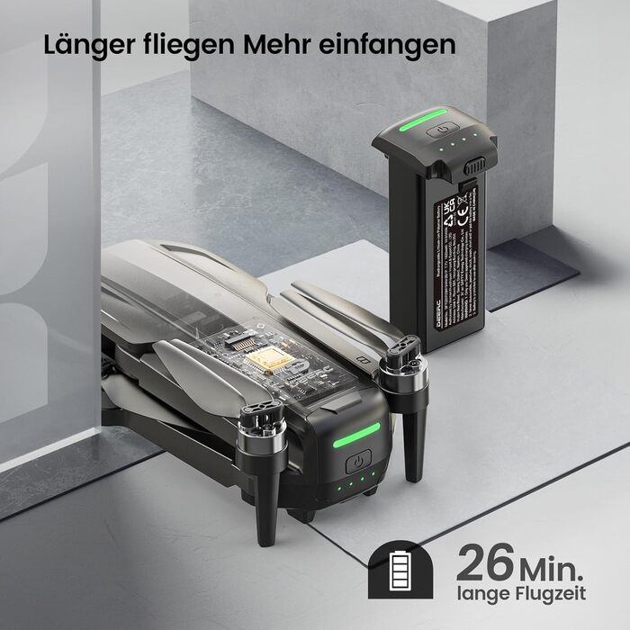 Дрон із камерою DEERC EIS 4K із 2-осьовим підвісом для дорослих, дрони D65 із дистанційним керуванням вагою до 249 г, GPS Follow M