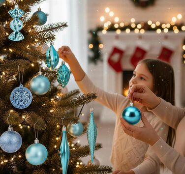 Набір синіх ялинкових кульок 24 шт ilauke