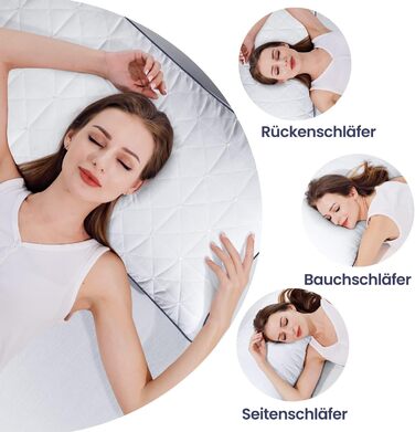 Подушки BedStory 40x80, комплект з 2 шт., 40x80 см із застібкою-блискавкою, 2 подушки з мікрофібри 950 г, регульована висота, дихаючі, можна прати, для алергіків та тих, хто спить на боці, сертифіковані Oeko 40x80 см (комплект з 2 шт.)