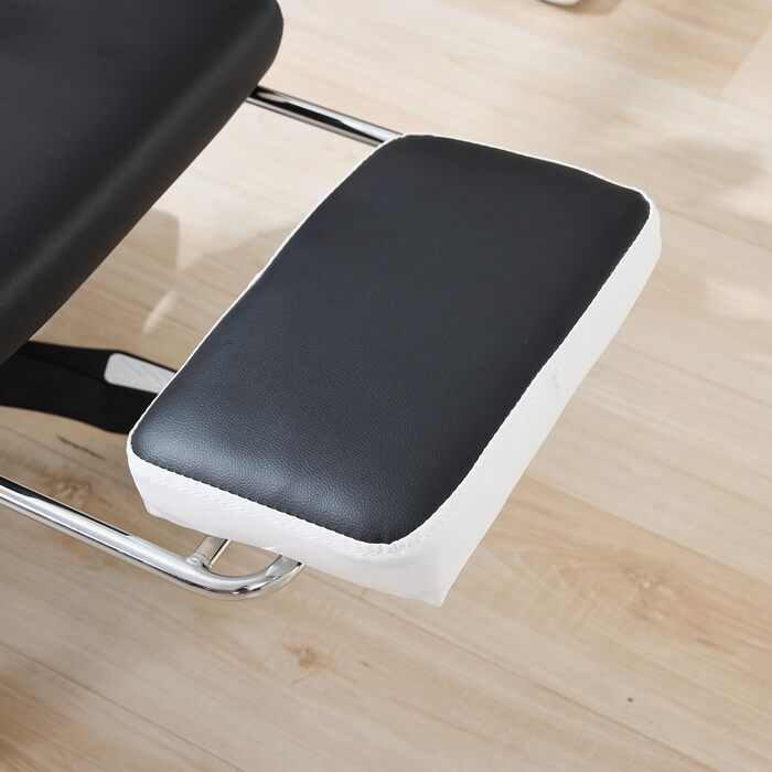 Ергономічне ігрове крісло в гоночному стилі, шкіряне офісне крісло з високою спинкою, регульоване по висоті робоче крісло з підставкою для ніг, підголівником та поперековою опорою для офісу та ігор (біле)