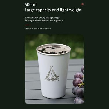 Набір із 4 кавових чашок об&39ємом 350 мл з нержавіючої сталі 304 для кемпінгу на відкритому повітрі з силіконовим чохлом та сумкою для зберігання