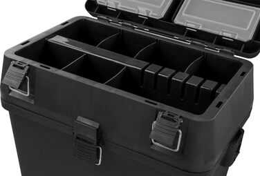 Рибальський чохол-сидіння, рибальський чохол-сидіння, рибальський рюкзак, рибальська сумка, рибальський кейс, рибальський чохол з 4 ящиками для снастей, колір темно-чорний