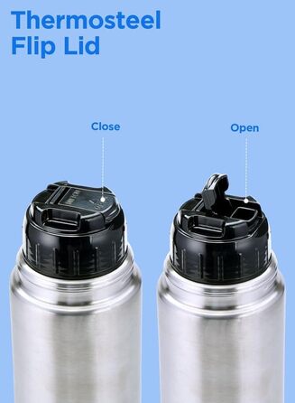 Термопляшка MILTON Thermosteel Flip Lid 1000, 1 л, сріблястий