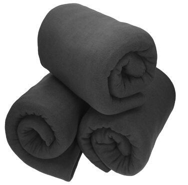 Флісові ковдри Betz, 3 шт., 130x170 см, 180 г/м Мякий плед Пухнастий плед для дивана як покривало Легкий, теплий та простий у догляді Антрацит