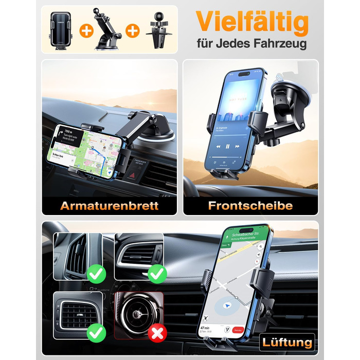 Справжній військовий клас Автомобільний тримач для мобільних телефонів Краща присоска і NEUST Ver. CTVK61 4 в 1 тримач для мобільн