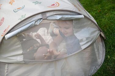 Пляжний намет, Дитячий намет 2 в 1 із захистом від ультрафіолету, 0-24 місяці, Максимальний захист від ультрафіолету UPF50, Фільтровані ультрафіолетові промені, Вентиляція 360, Москітна сітка, Місткий, Система розкладання, Сумка для перенесення, BreezyNes