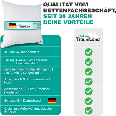 Подушка для сну на животі Arctic, 100 натуральний арктичний пух, м&39яка, що знімає тиск (40 x 80 см) від спеціалізованого магазину постільної білизни