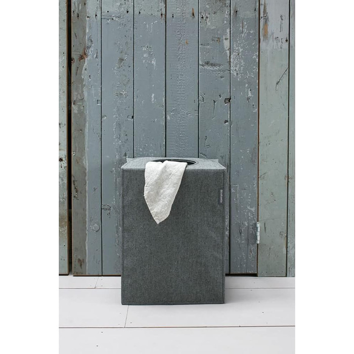 Мішок для білизни - Швидке відкриття - Міцний текстильний мішок - Економія місця - Кришка складається, утворюючи ручки - Легке спорожнення - Pepper Black - 55 L - 29,5 x 54,0 x 50,5 см