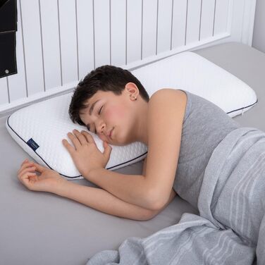 Ергономічна дитяча подушка 66x33 Oeko-Tex Memory Foam Flat дитяча подушка для дітей та малюків від 2 років (60 x 33 x 6 см) (60 x