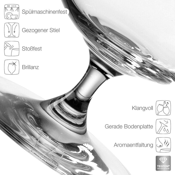 Келих для коньяку Leonardo Ciao, ука, коньячна чарка з намальованою ніжкою, можна мити в посудомийній машині, 400 мл, 061454 1 кел