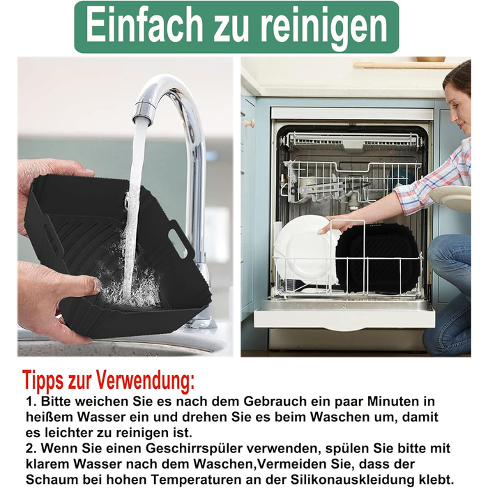 Аксесуари для подвійної фритюрниці Smlntbu двох розмірів для Philips 3000 Series 9L 6L/3L, Tefal EY9018 5.2/3.1L, Cecotec Cecofry DuoSize 9L 5.5/3.5L, 6 шт. Подвійні аксесуари з силіконовою формою для фритюрниці