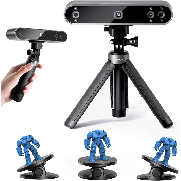 Портативний 3D-сканер Revopoint POP 3 із 3D-друком, 3D-сканер із точністю 0,05 мм і швидкістю сканування 18 кадрів/с, кольорове 3D
