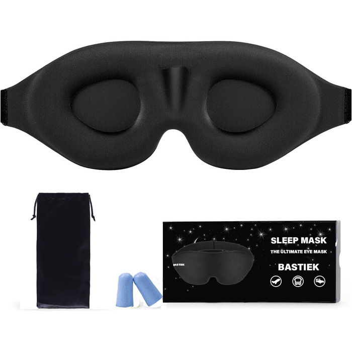 Маска для сну BASTIEK для чоловіків і жінок, 3D контурна чашка, блокує світло, нічна маска для сну увігнутої форми, зручна маска д