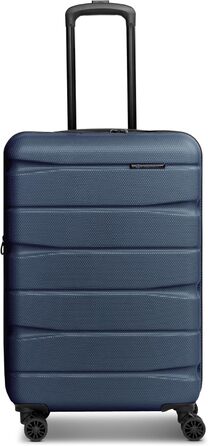 Валіза Franky для чоловіків та жінок Середній візок 44,5 x 28 x 66 см виготовлена з високоякісного, ударостійкого ABS-матеріалу Розсувна та телескопічна ручка Серія Munich 4.0 темно-синього кольору, матовий колір, 66 см