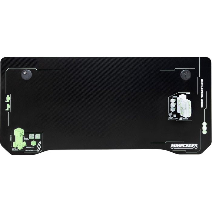 Оригінальний стіл Minecraft, ігровий стіл з підсклянником та гачком для навушників, чорний