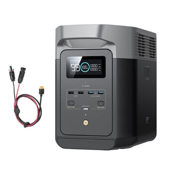 Портативна електростанція EF ECOFLOW Delta 2 1024 Втгод з кабелем XT60i, сонячний генератор з LiFePO4, розширювана ємність до 3 кВтгод, швидка зарядка від 0 до 80 за 50 хвилин, генератор енергії для кемпінгу/дому