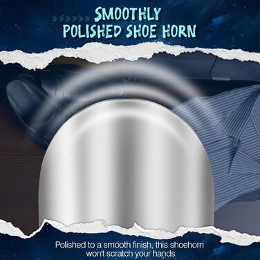 Довгий металевий ріжок для взуття, довгий ріжок для взуття з нержавіючої сталі, 42 см міцний великий ріжок для взуття, упаковка з