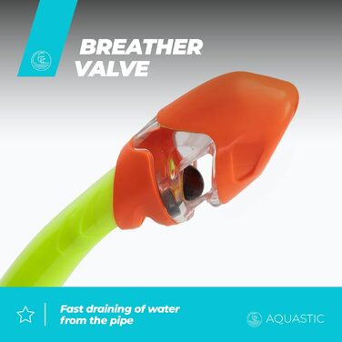 Дитячий комплект маски та трубки 2-в-1 AQUASTIC MINKE JR червоного кольору з фартухом-маскою з міцного загартованого скла та мундштуком для трубки з гіпоалергенного силікону для моря та відпустки зеленого кольору