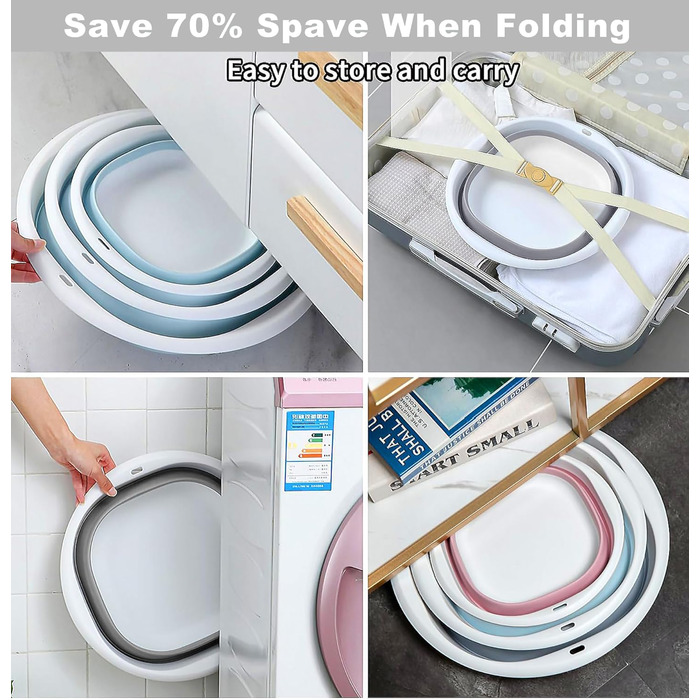 Складана чаша для миття посуду, 5 л, портативний умивальник, силіконовий пластиковий кошик, багатофункціональний туристичний умивальник, кемпінгова раковина, компактна складна ванна (сіра) 5 л Сірий