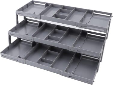 Органайзер для шухляд, однорядний, розширюваний, складаний, органайзер для ювелірних виробів, лоток, для зберігання сережок, вітрина для косметики, пластик (3 шари)