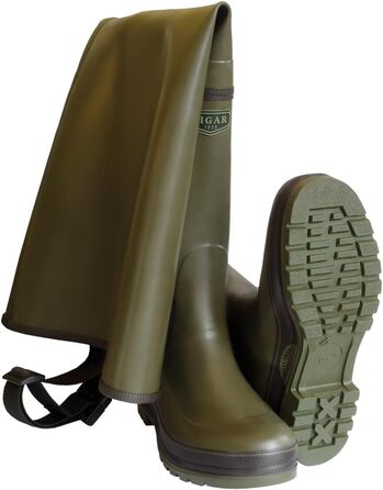 Гумові вейдерси TIGAR Drina, гумові вейдерси Tara з неопреном, ручної роботи, для рибалок, мисливців, рибалок, для різних сезонів, дуже міцні та надійні, розмір 41, зелена гума - Drina