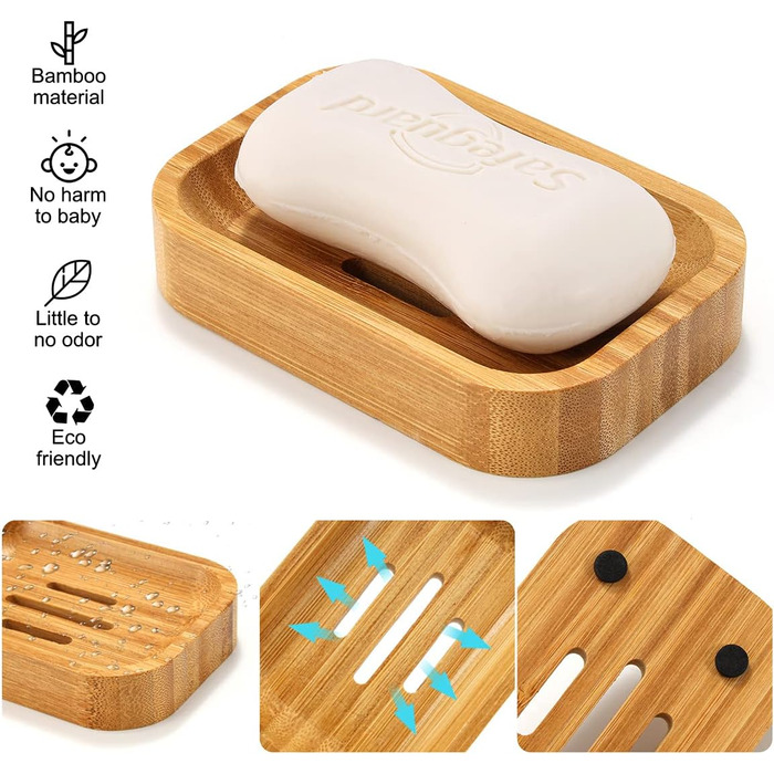 Пакетний бамбуковий тримач для мильниці з натурального дерева для ванної кімнати кухонні губки аксесуари для зберігання, 2-