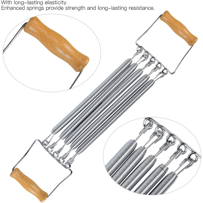 Еспандер для грудей, еспандер для грудей з дерев&39яною ручкою та високою еластичністю, знімний пружинний проявник, домашнє тренування м&39язів