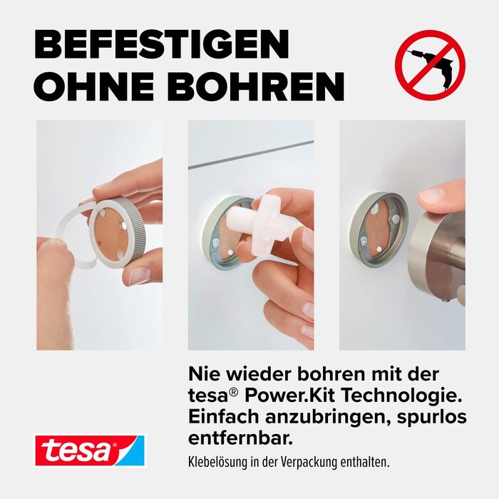 Тримач для туалетного рулону, хромований - тримач для туалетного рулону для настінного кріплення без свердління, вкл. клейовий роз