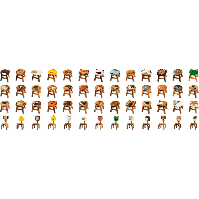 Дитячий стілець, табурет, дитячий стілець з масиву дерева з тваринним мотивом сови, висота сидіння 25 см для нашої дитячої групи с