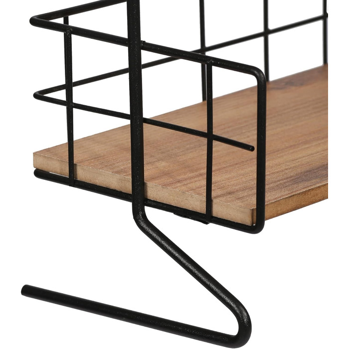 Настільна полиця Sallingsund Кухонна полиця з 2 полицями для зберігання спецій 41,5 x 32 x 15 см Кухонний органайзер Чорний/Колір дерева
