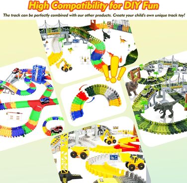 Автомобільна гоночна траса для дітей з 2 іграшковими машинками, дитячі іграшки від 2 3 4 5 6 7 років хлопчика, 309 шт. Автомобільн