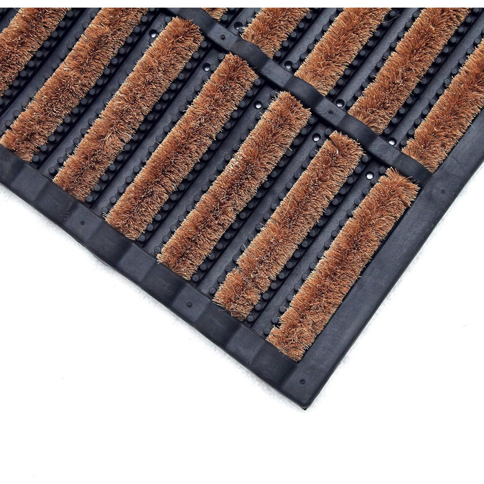 Килимок для дверей Coco&Coir преміум-класу з кокосу Кокосовий килимок з нековзним ПВХ Вхідний килимок Для використання всередині та зовні приміщень 45 x 75 см (прямокутний)