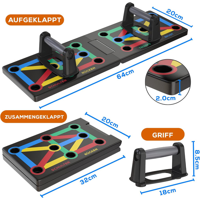 Набір дощок для віджимань ALPHASKIN преміум-класу Покращена концепція 2023 року Ручки для віджимань для домашніх тренувань Гриф для віджимань 9-в-1 Домашній тренажерний зал Домашнє фітнес-обладнання