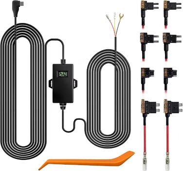 Набір проводів WOLFBOX Acc для G840S/G930/G850/G900/G840H, не підходить для D07, комплект кабелів автомобільного зарядного пристрою Type-C для відеореєстраторів із захистом від розрядження акумулятора