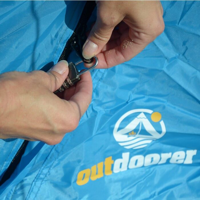 Пляжний навіс для активного відпочинку Zack Premium Family, розкладний пляжний навіс, що закривається, сертифікований сонцезахисний фактор UV 80 для пляжу, синій