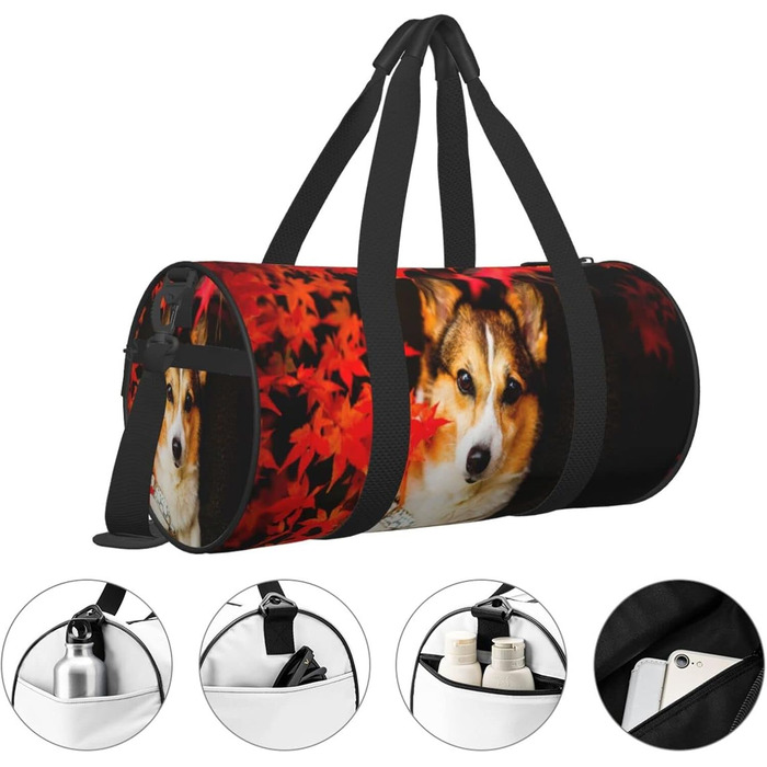 Дорожня сумка з милим коргі, спортивна сумка для чоловіків та жінок