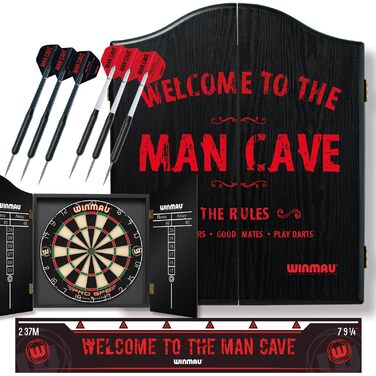 Подарунковий набір мішені для дартсу Winmau Man Cave з мішенню для дартсу, шафою для дартсу, дротиками та лінією для кидка