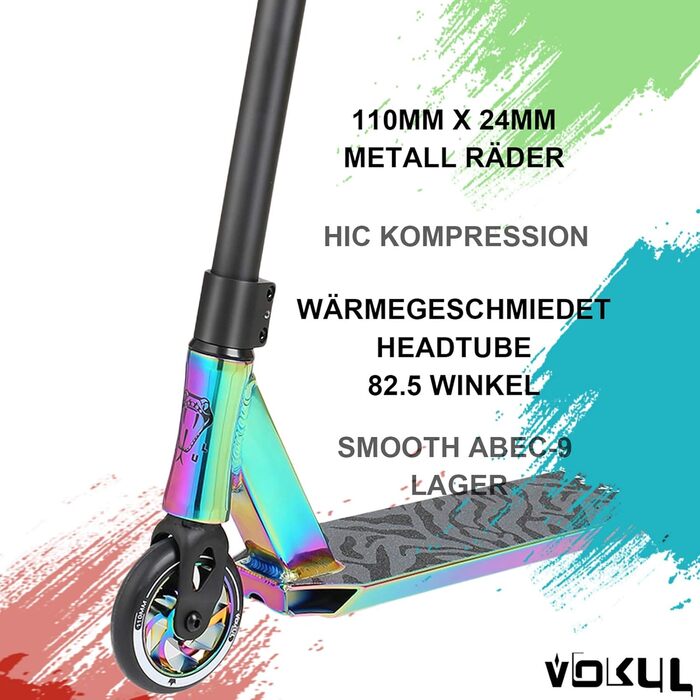 Трюковий самокат Самокат для 7 років і старше - Діти, підлітки та дорослі, Трюковий самокат з легкосплавними дисками 110 мм Самока