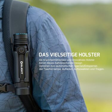 Світлодіодний ліхтарик OLIGHT Seeker 4 Pro з кобурою, 4600 люменів, 260 метрів, акумуляторна лампа USB-C, 15 днів роботи від батареї, портативний ручний ліхтарик для щоденного використання, для використання на вулиці (чорний, холодно-білий)