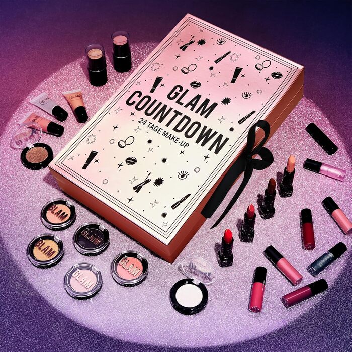Різдвяний календар KreativeKraft на 2025 рік для жінок, підлітків та дівчат - набір засобів догляду за шкірою, краси та макіяжу - різдвяний календар, ідея подарунка для макіяжу (рожевий)