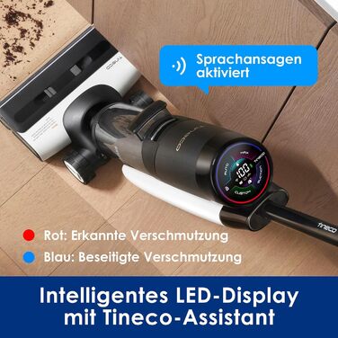 Акумуляторний миючий пилосос Tineco Floor One S7 Pro восо-сухий прибирання, 40 хв роботи, центрифужне сушіння, двостороннє очищення країв, Smart-сенсор, подовжений термін служби батареї, самоочищення, підходить для шерсті тварин