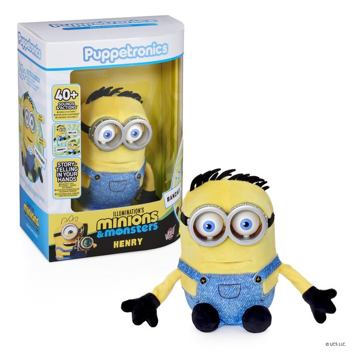 Інтерактивна іграшка-рукавичка WOW STUFF Minions Palm Puppetronic Генрі 40 звуків та дій Очі, що блимають, та рухомий рот Сумісний з міньйонами Джеймсом та Діком Для фанатів від 6 років