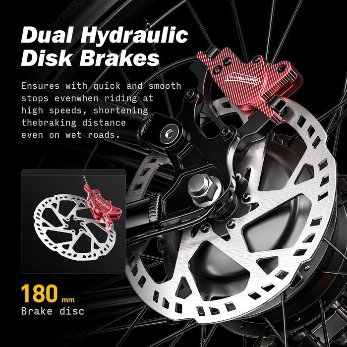 Гірський електровелосипед E-MTB з колесами 26 дюймів (66 см) та крутним моментом 70 Нм для дорослих, зі знімним літій-іонним акумулятором 48 В 17,5 Аг, 7 передачами з подвійною амортизацією та дисковими гальмами