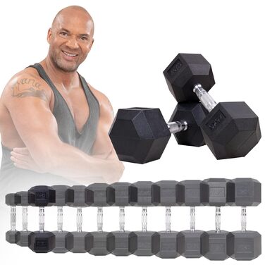 Гантелі шестигранні Miweba Sports HGH100 Пара по 12.5 кг (діапазон 2.5-30.0 кг)