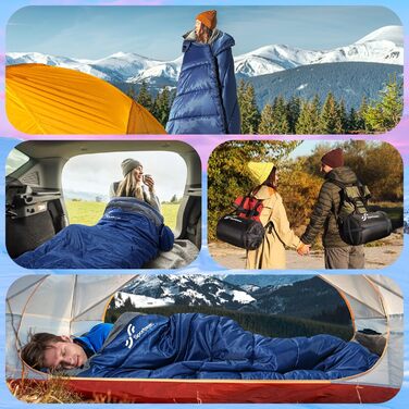 Спальний мішок 0 градусів XXL 230 x 90 см зимовий спальний мішок зі знімним капюшоном та м&39якою кришталевою оксамитовою підкладкою для дорослих
